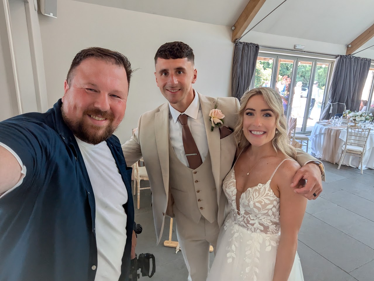 Chris filming a wedding day